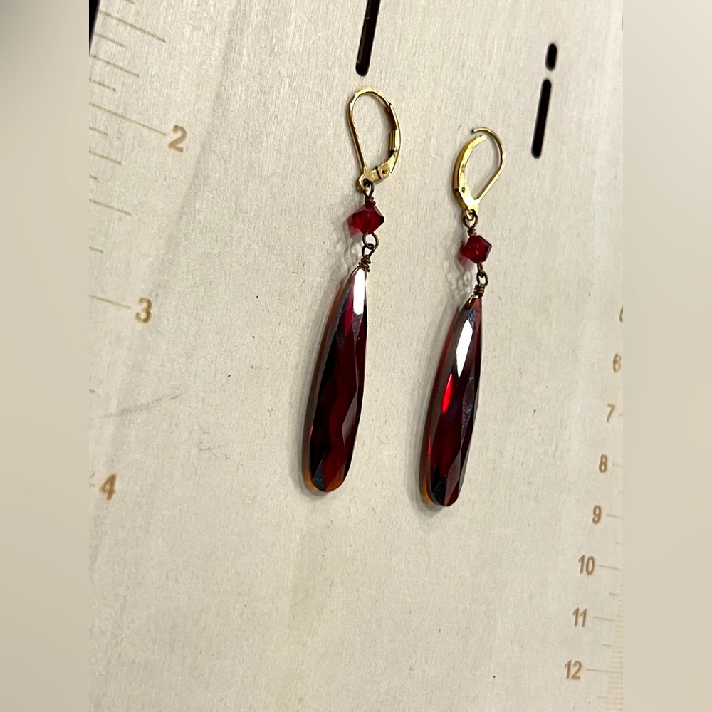 Elegant Red Drop Earrings